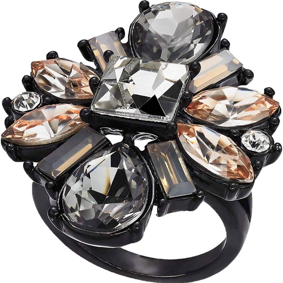 INC International Concepts Jewelry - 4/$25 Women’s Black Cocktail Crystal Ring NEW